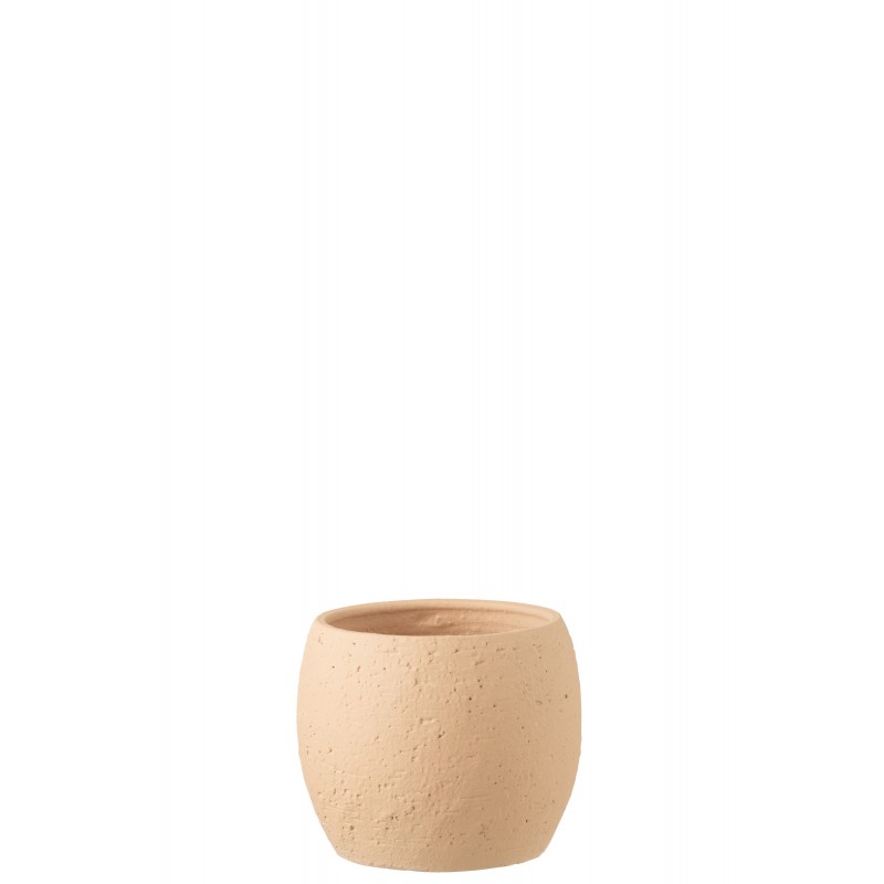 Cache pot en céramique beige 20x20x18 cm