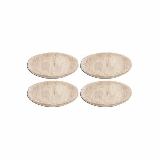 Assiettes en paulownia lot de 4