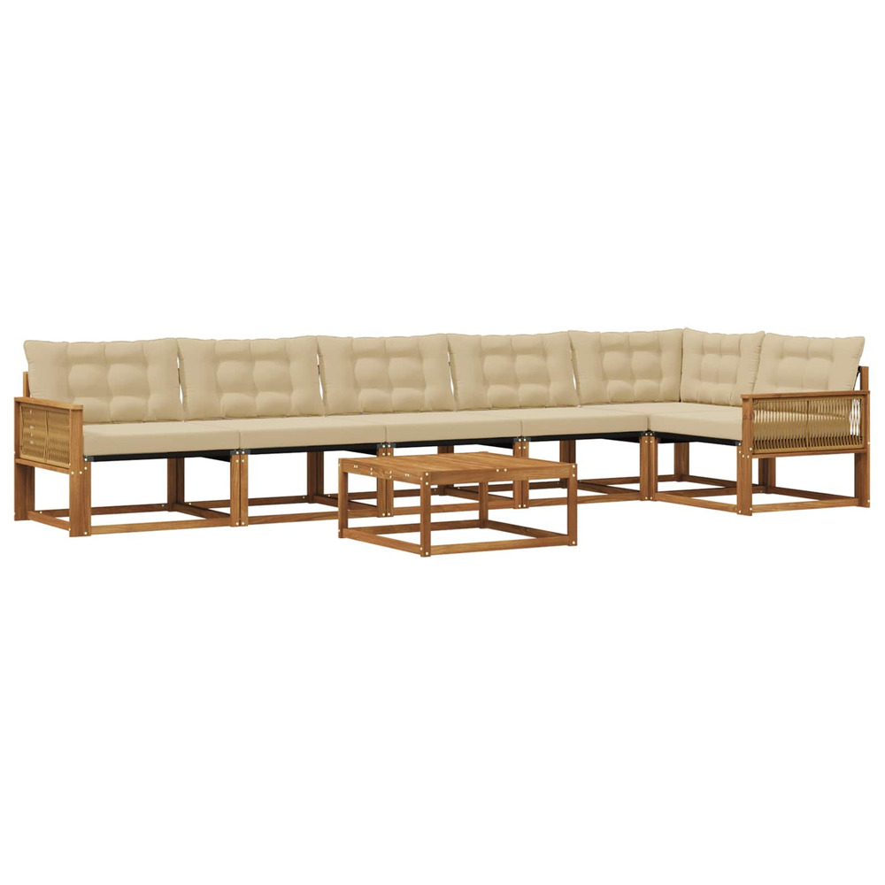 Ensemble de canapés d'extérieur 7 pcs naturel et beige