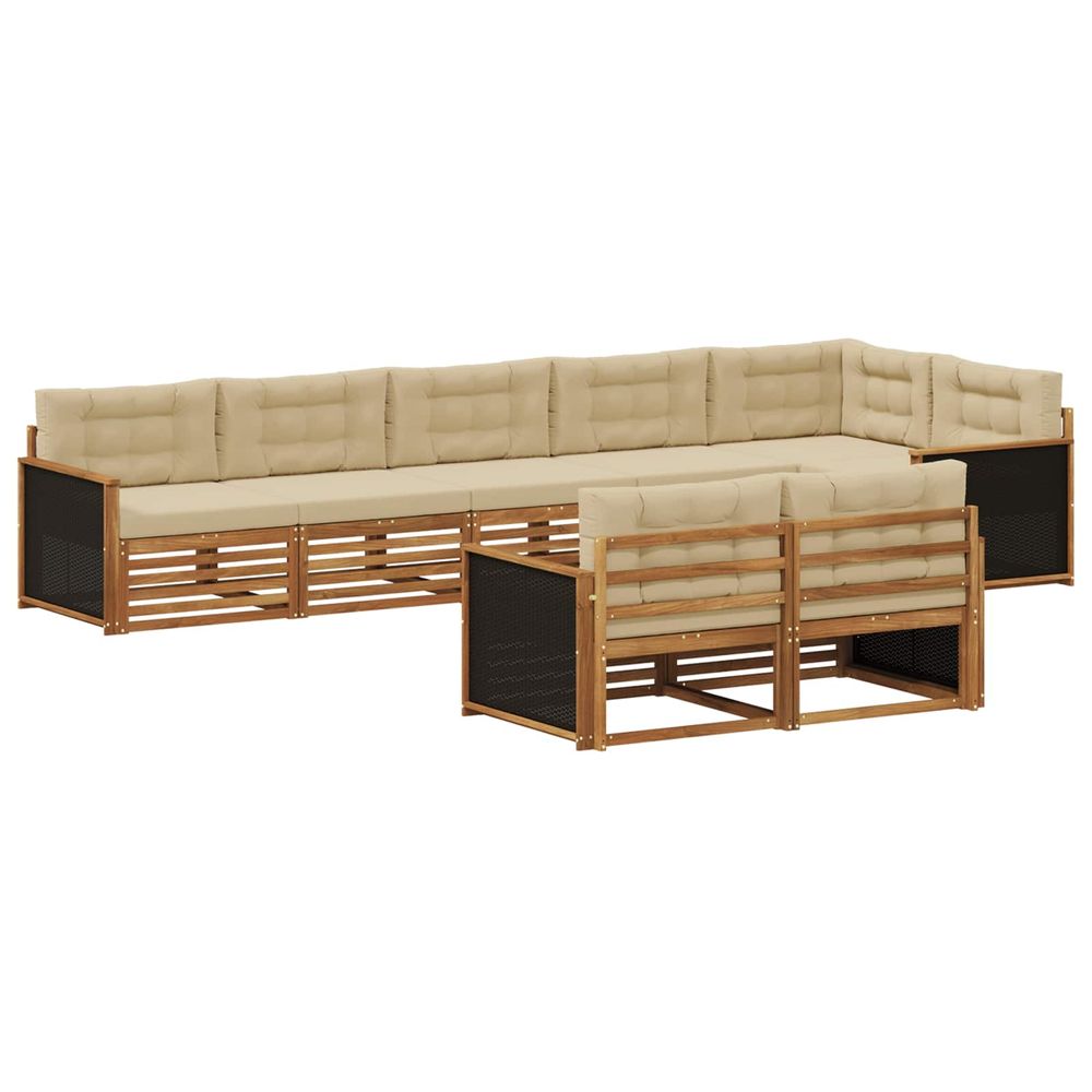 Ensemble de canapés d'extérieur 8 pc naturel et beige