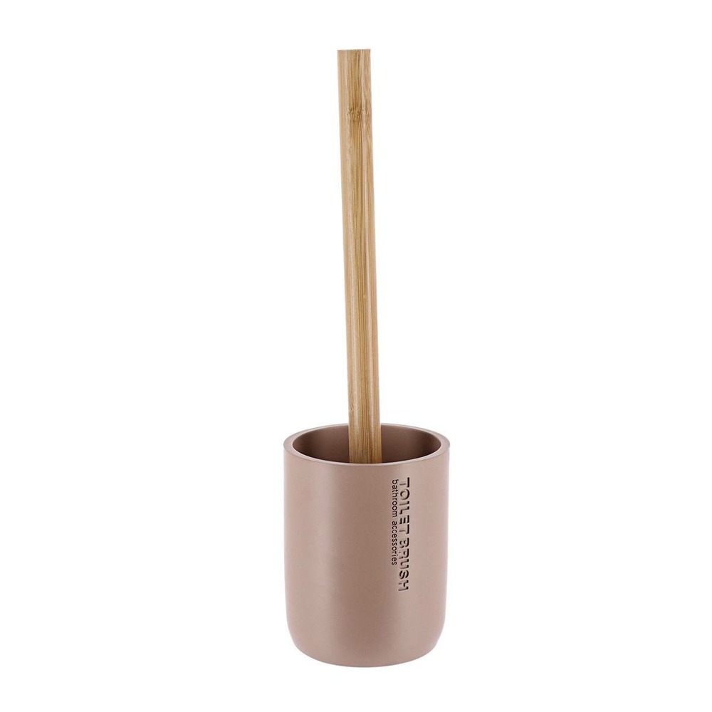 Brosse wc polyresine - cappuccino/bambou