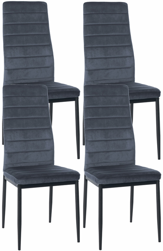 Lot de 4 chaises de salle à manger mayfair velours