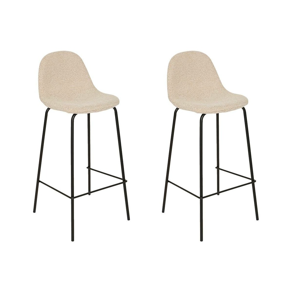 Lot de 2 tabouret de bar vladi blanc 43,5x41,5cm