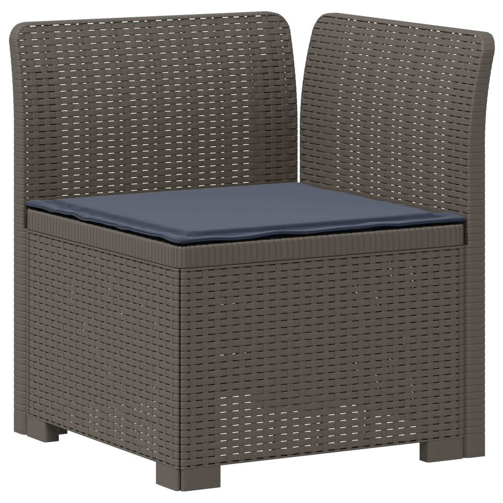 Canapé de jardin 1 place avec coussin look rotin pp gris clair