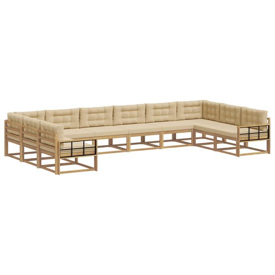 Ensemble de canapés d'extérieur 10 pc blanc et beige