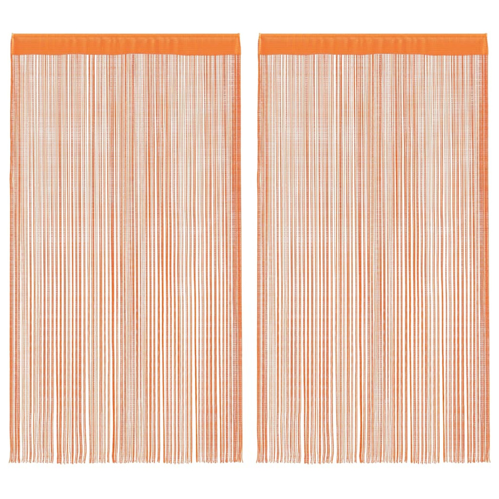Rideaux à fils 2 pcs orange 100x250 cm