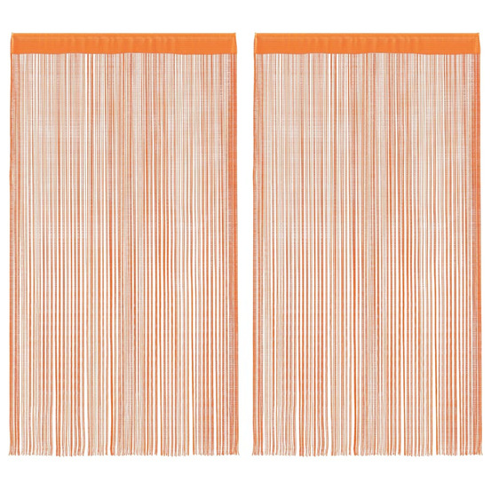 Rideaux à fils 2 pcs orange 100x250 cm