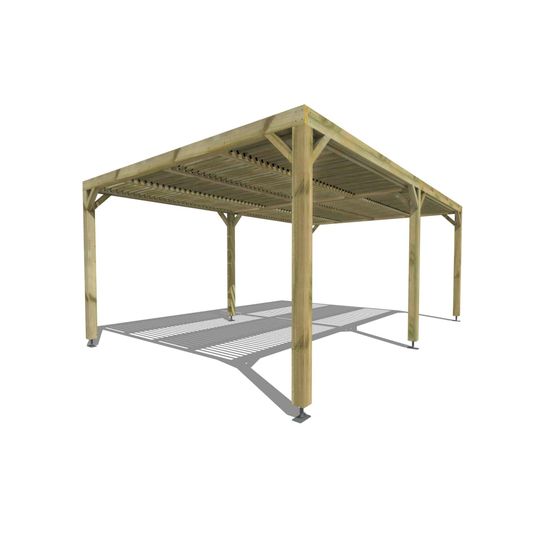Pergola bois • 6m x 4m • indépendante • sens largeur • lames orientables bioclimatiques incluses • livraison comprise