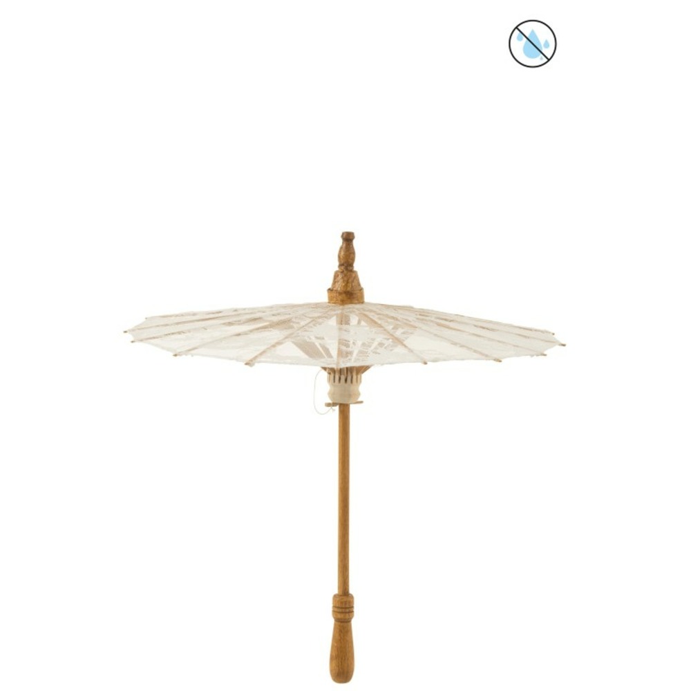 Ombrelle en textile blanc 44x44x54 cm