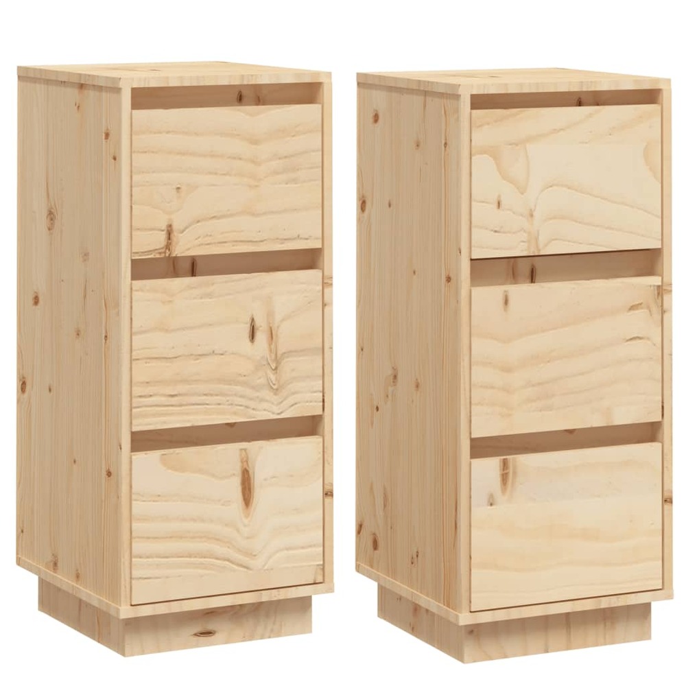 Buffet bahut commode armoire meuble de rangement organisateur cuisine salle de séjour salons lot de 2 32 x 34 x 75 cm bois ma