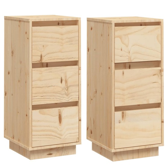 Buffet bahut commode armoire meuble de rangement organisateur cuisine salle de séjour salons lot de 2 32 x 34 x 75 cm bois ma