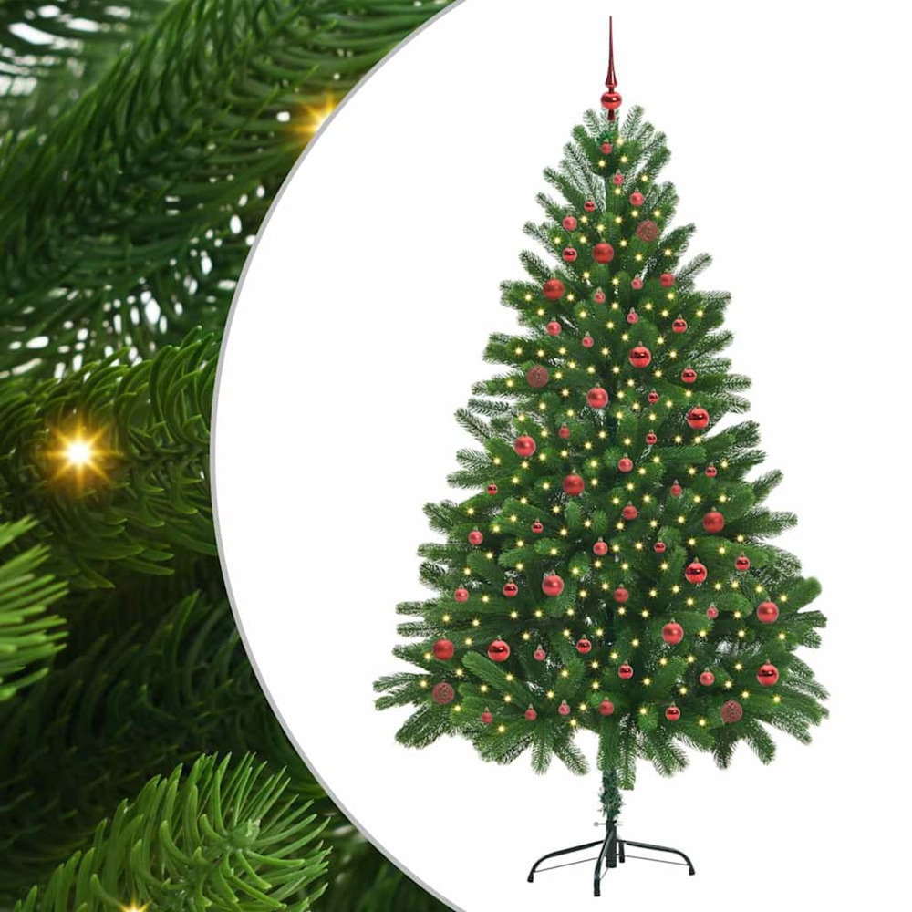 Sapin de noël avec 300 led avec support vert 210 cm pe