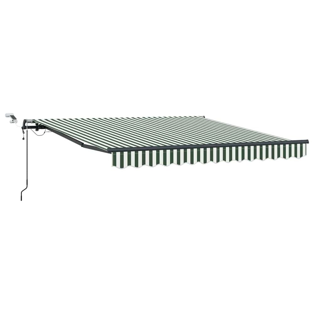 Auvent rétractable vert et blanc 350 x 250 cm polyester