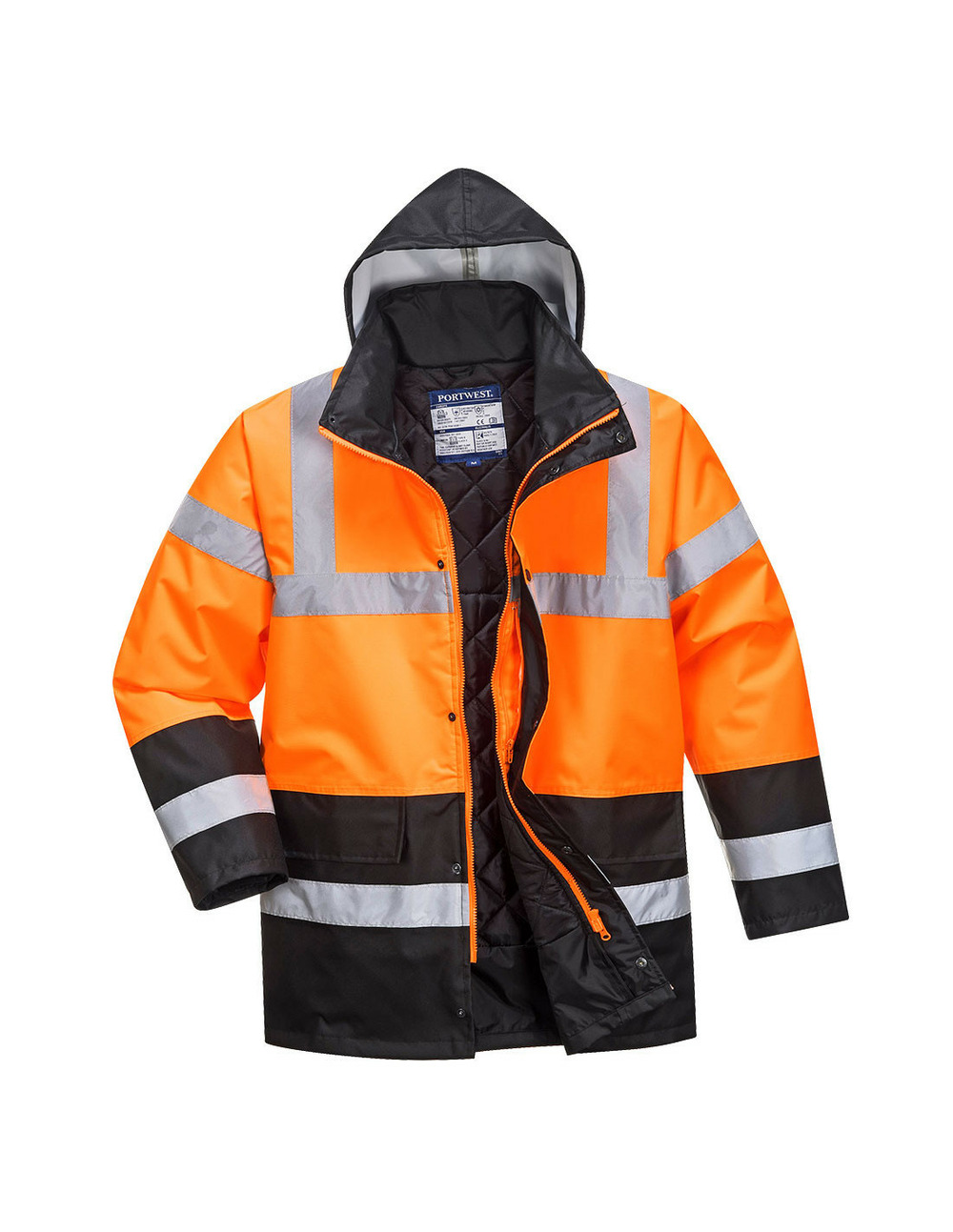 Parka hv bicolore couleur : orange/noir taille xl - portwest