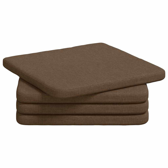Coussins de siège 4 pcs marron 40 x 40 x 3 cm tissu