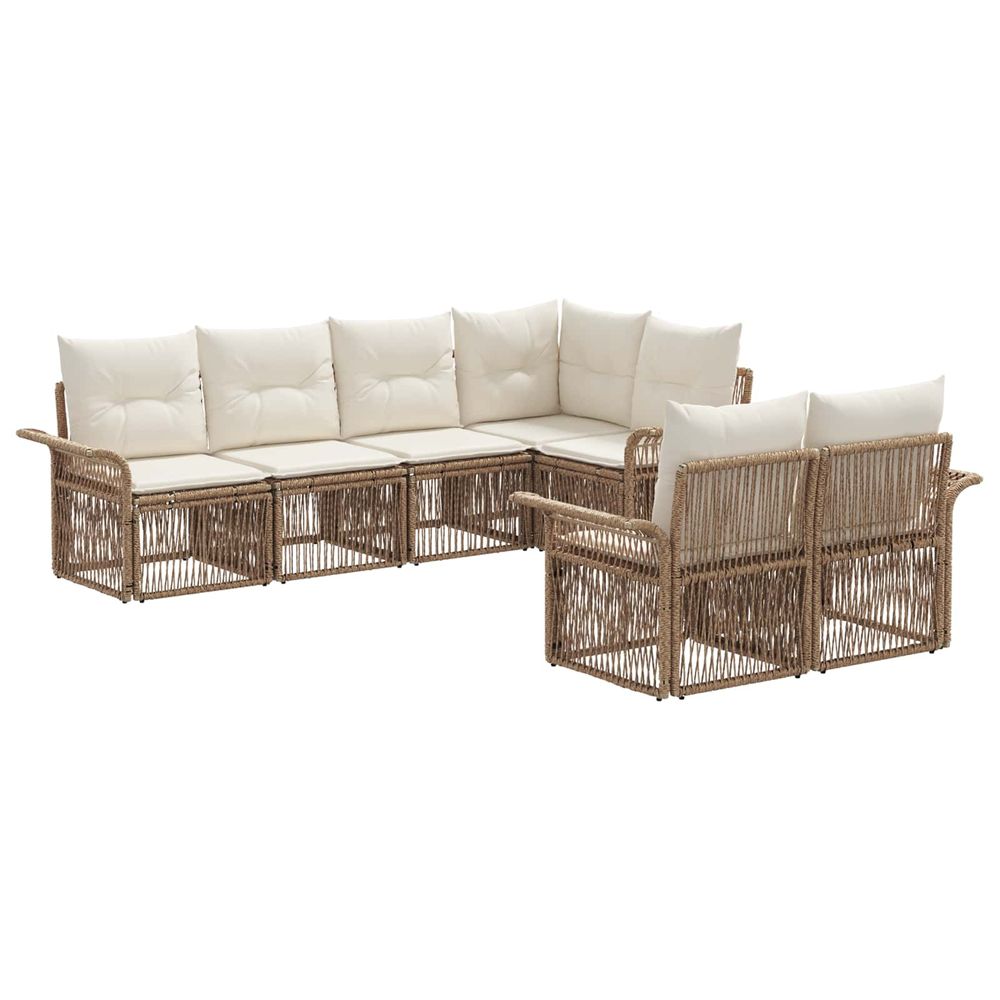 Ensemble de canapé de jardin 7 pc 7-nombre de places beige