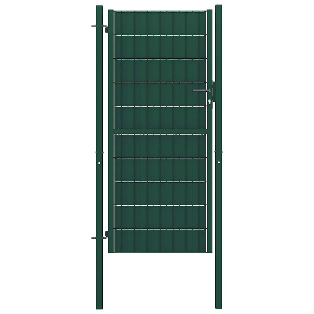 Portail de clôture en pvc et acier 100 x 124 cm vert