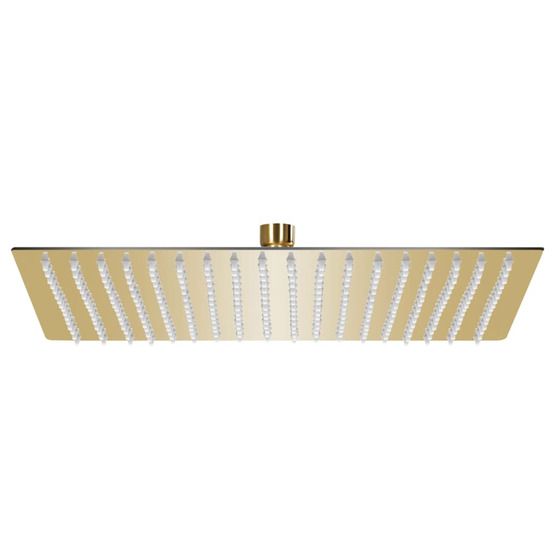 Pomme de douche pluie acier inoxydable 50x50 cm carrée doré