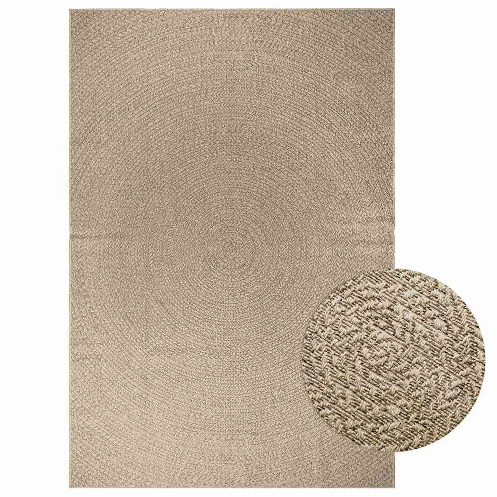 Tapis zizur beige 200x290 cm aspect de jute intérieur extérieur