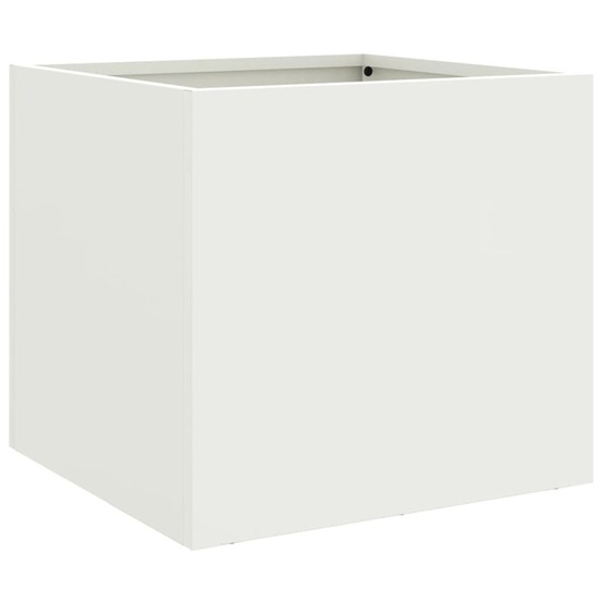 Jardinière bac lit surélevé plantes fleurs terrasse jardin 32 x 30 x 29 cm acier blanc