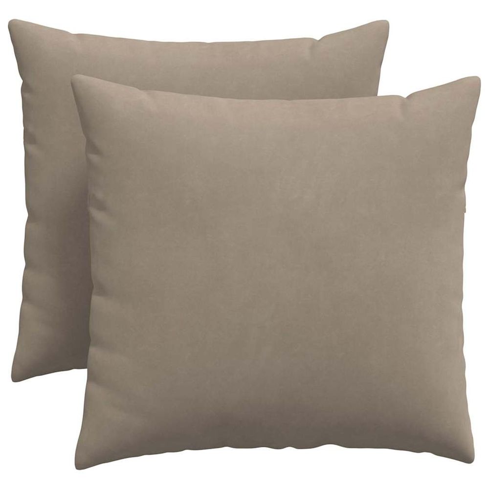 Coussins de canapé 2 pc tissu taupe 50 x 50 cm