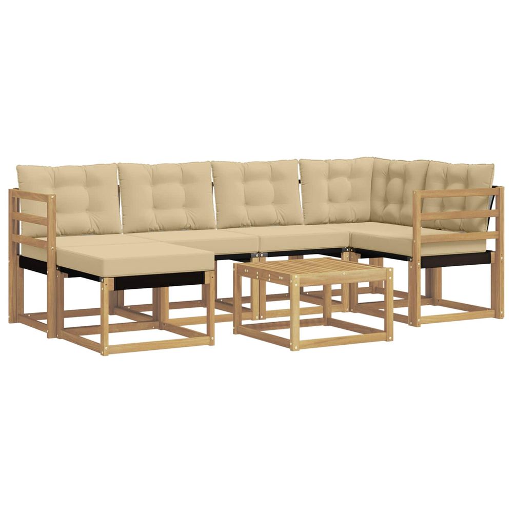 Ensemble de canapés d'extérieur 7 pc blanc et beige
