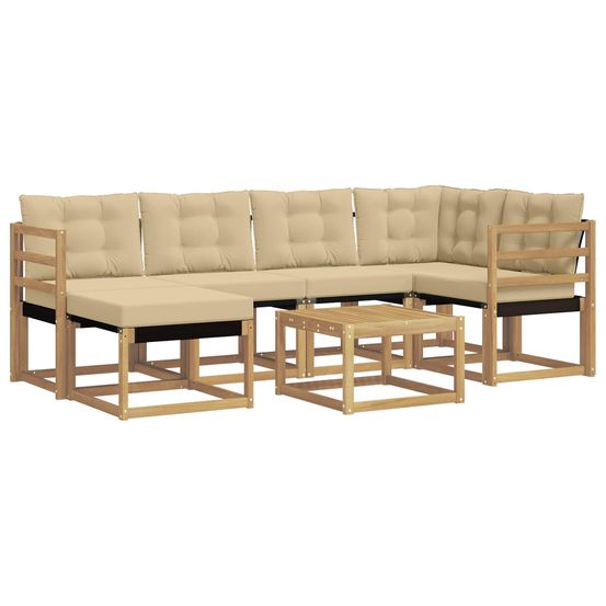 Ensemble de canapés d'extérieur 7 pc blanc et beige