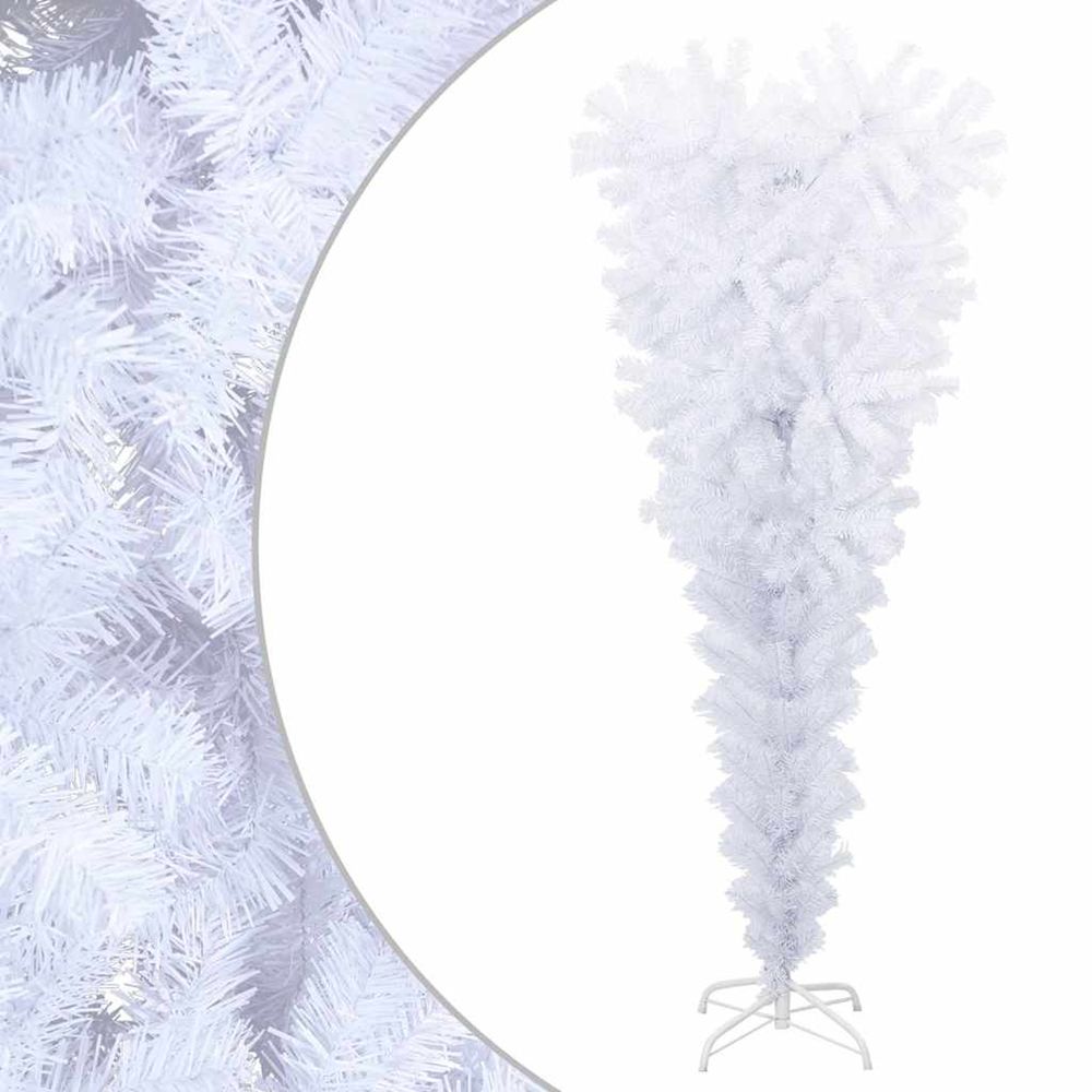 Sapin de noël artificiel renversé avec support blanc 120 cm