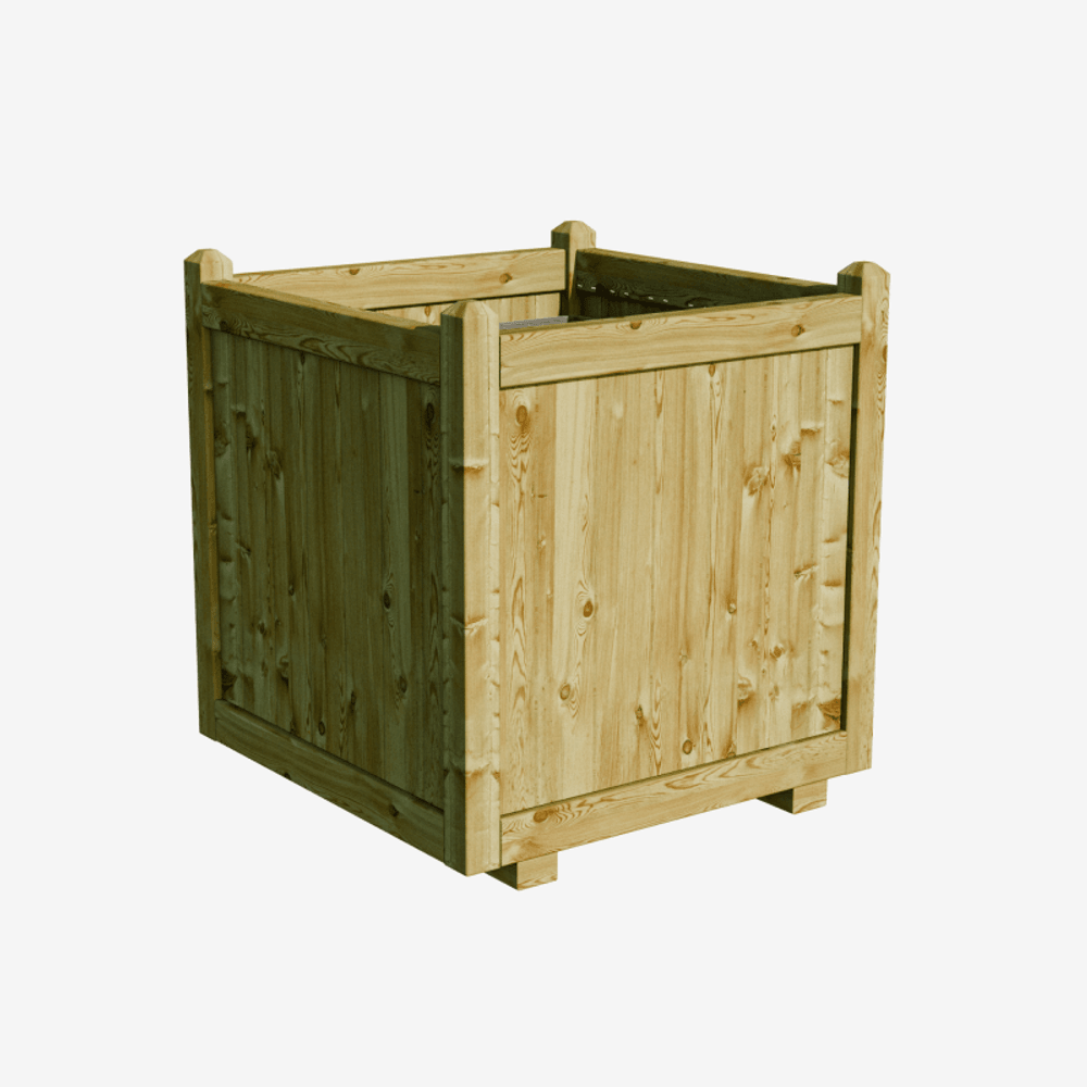 Bac a fleurs carre en bois 138l