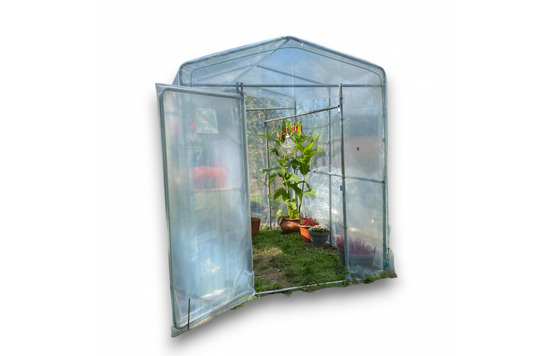 Serre de jardin primeur - 5m² - 2 x 2,7m - serre à semis - pieds droits - polyéthylène haute densité - 1 porte - les serres tonneau