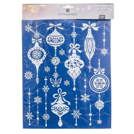 Décovitre boule de noël blanche 30x42cm