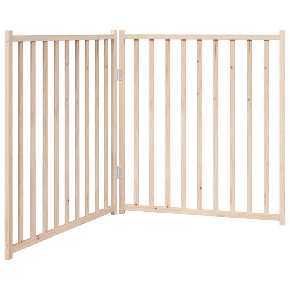 Barrière pour chien pliable 2 panneaux 160 cm bois sapin massif