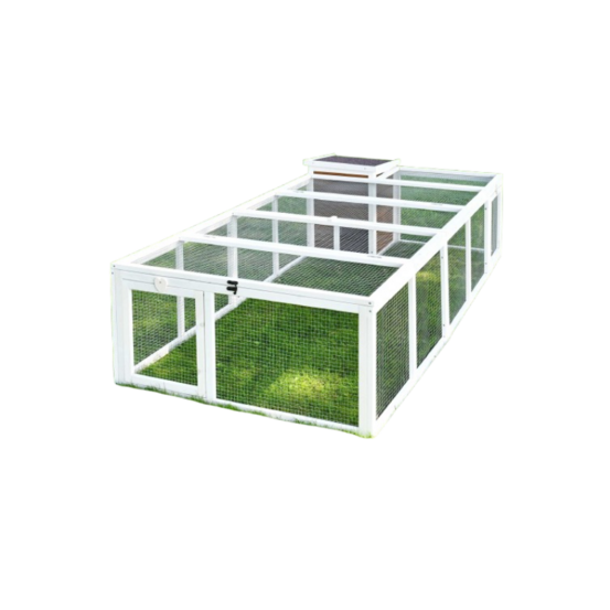 Cage mobile enclos á lapins pour petit animaux 218x46x100cm petite maison inclus
