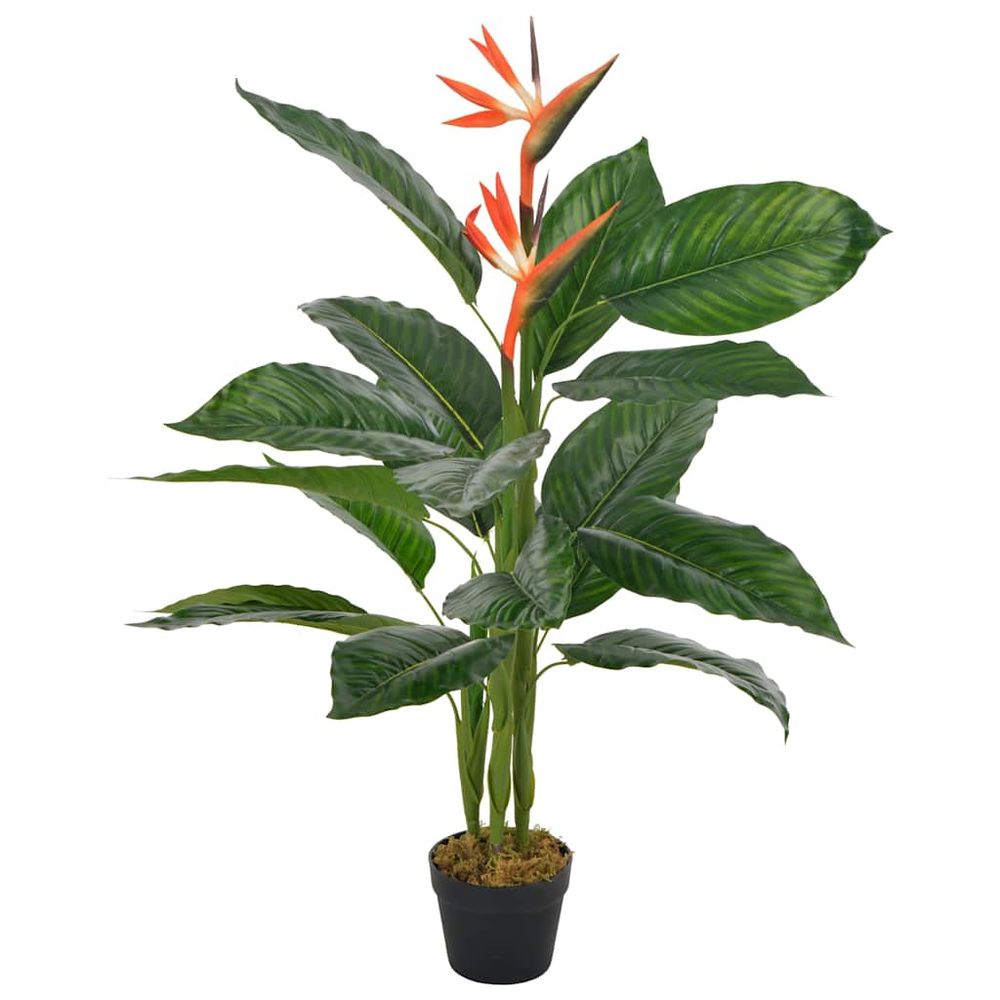 Plante artificielle strelitzia avec pot rouge 100 cm