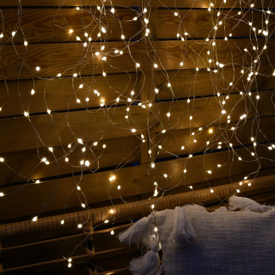 Cascade microled voie lactée - 48 descentes - 720 mircoled ivoire - chromex