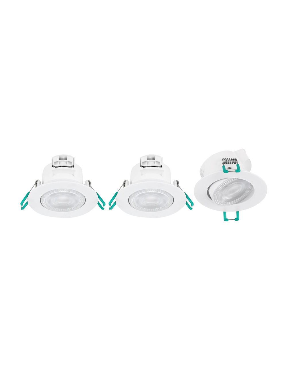 Spots encastrés led intégré blanc 5w ip44 blanc chaud lot de 3 - sylvania