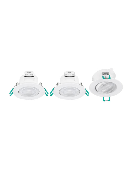 Spots encastrés led intégré blanc 5w ip44 blanc chaud lot de 3 - sylvania
