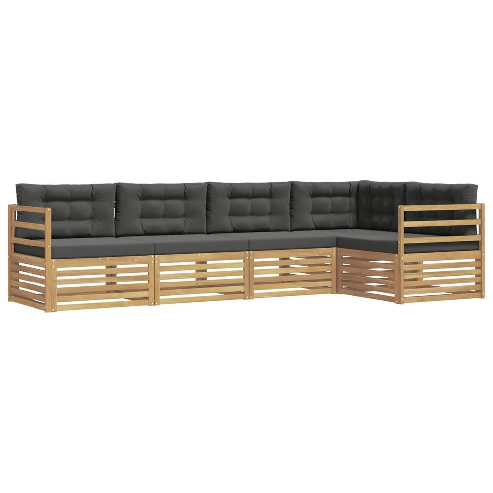 Ensemble de canapés d'extérieur 5 pc blanc et anthracite