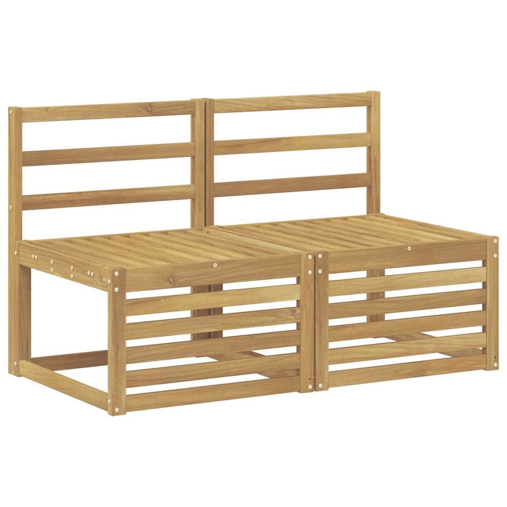 2 pièce sofa de milieu extérieur bois d'acacia massif blanc