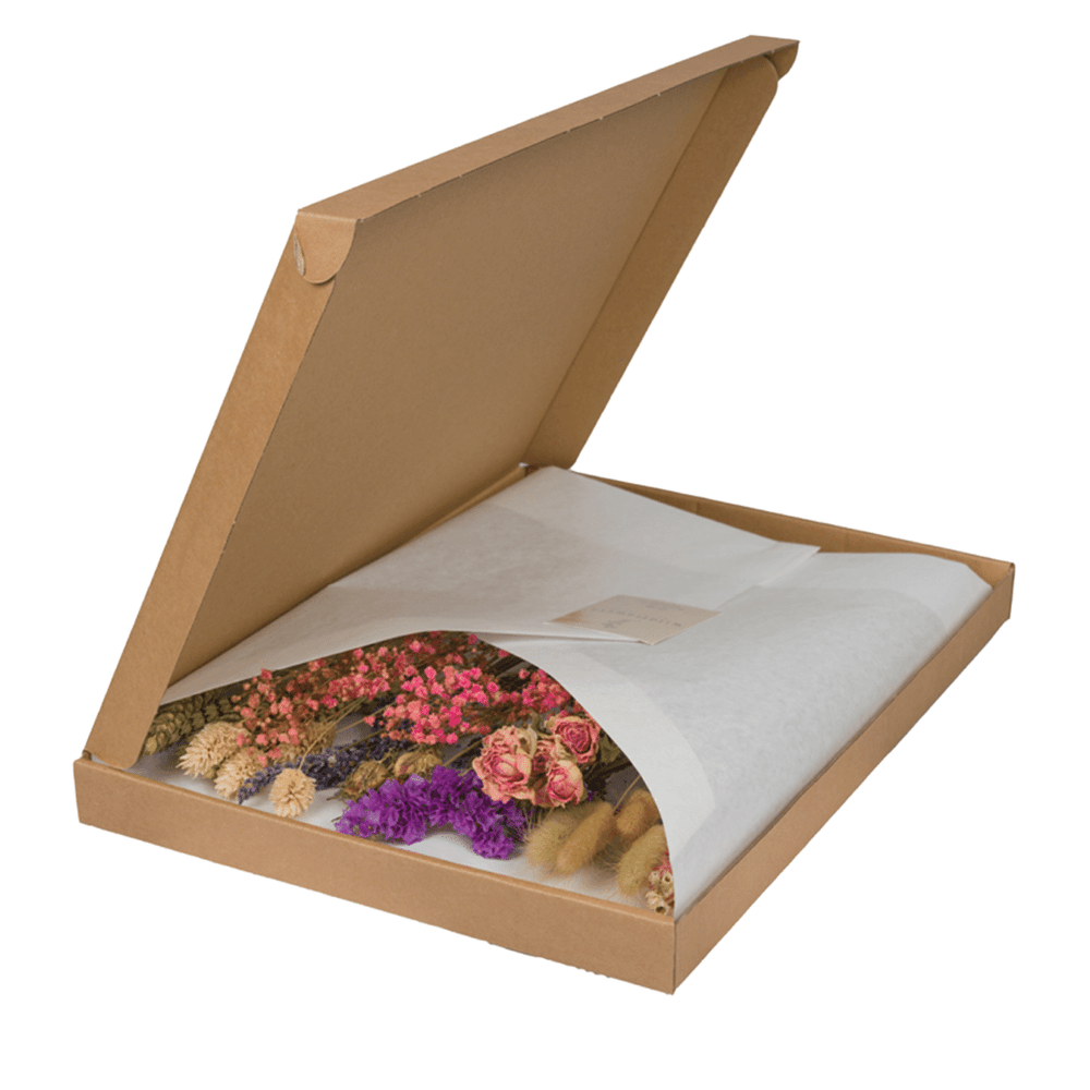 Bouquet de fleurs séchées roses pour boîte aux lettres - h 15 cm