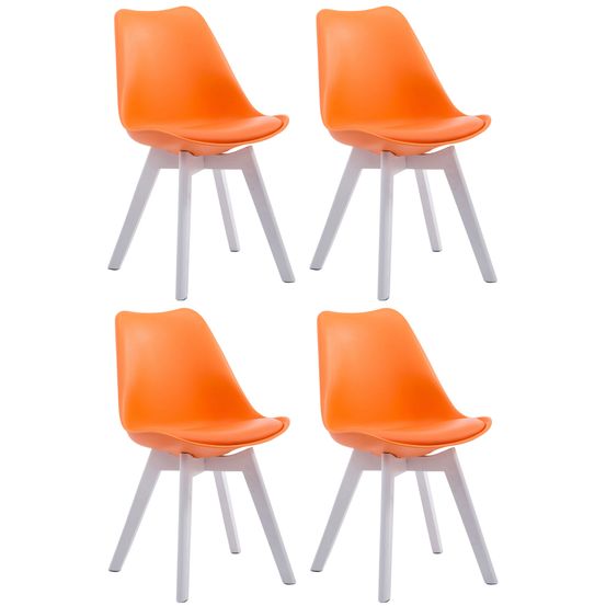Lot de 4 chaises visiteur borneo v2 simili cuir blanc