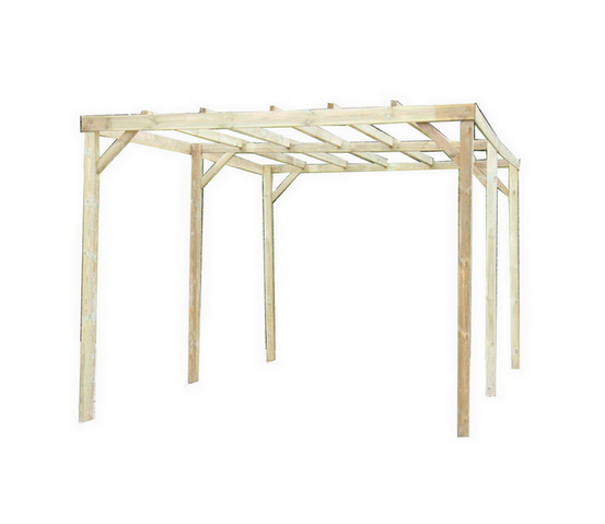 Carport traité autoclave 15 m² sans couverture - car3050a2