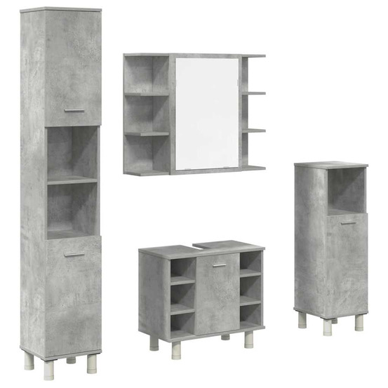 Ensemble de meubles de salle de bain 4 pcs gris béton