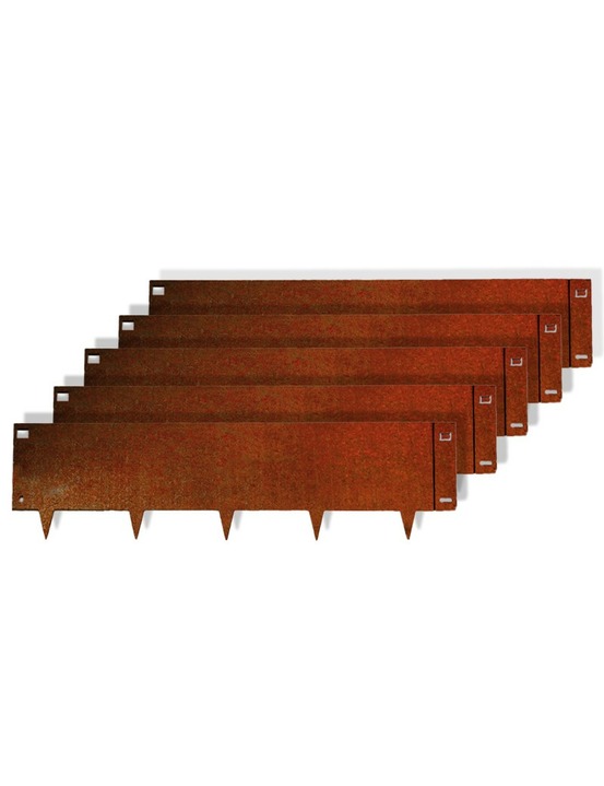 5pcs bordure de jardin acier corten 100x26,5cm