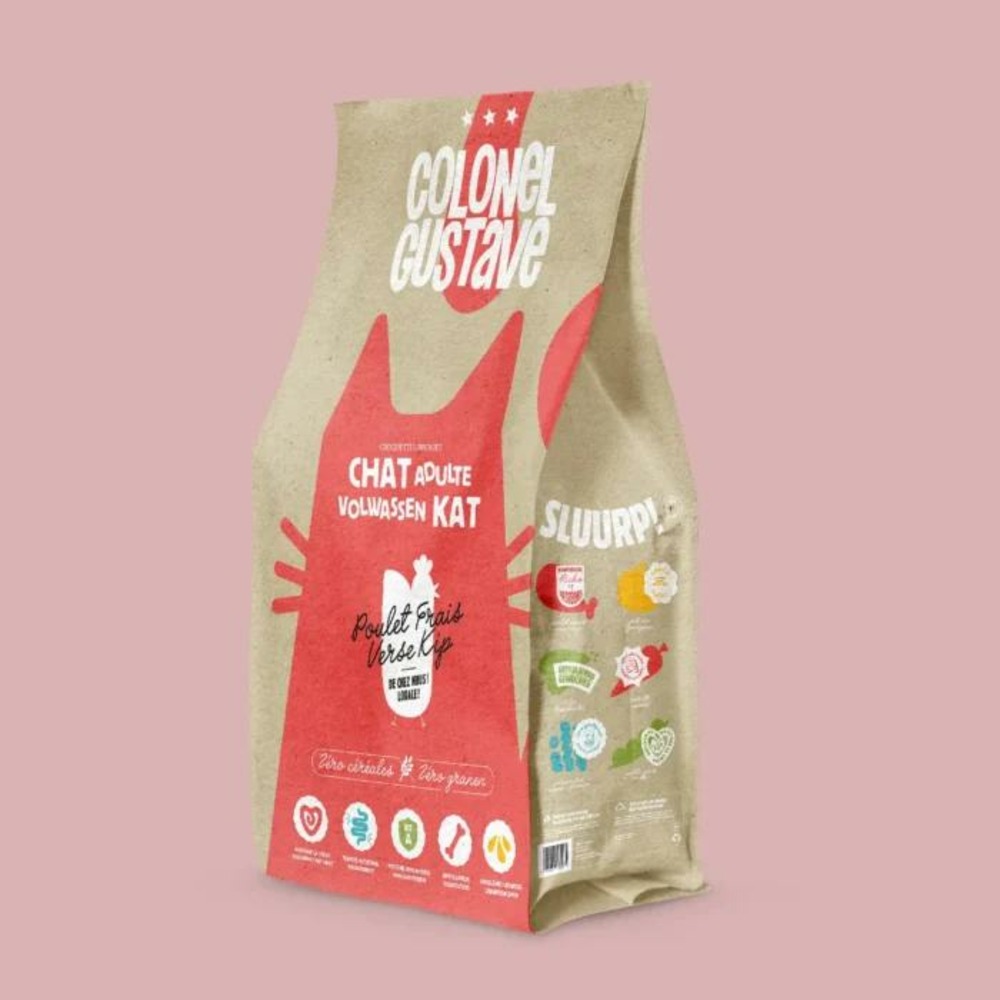 Croquettes super premium au poulet avec viande fraîche, sans céréale, pour chat adulte