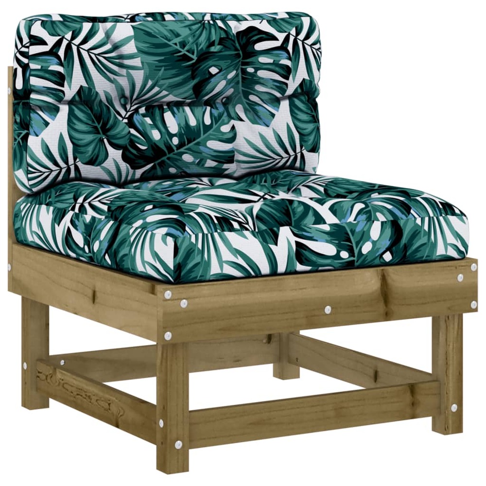 Canapé central avec coussins bois de pin imprégné