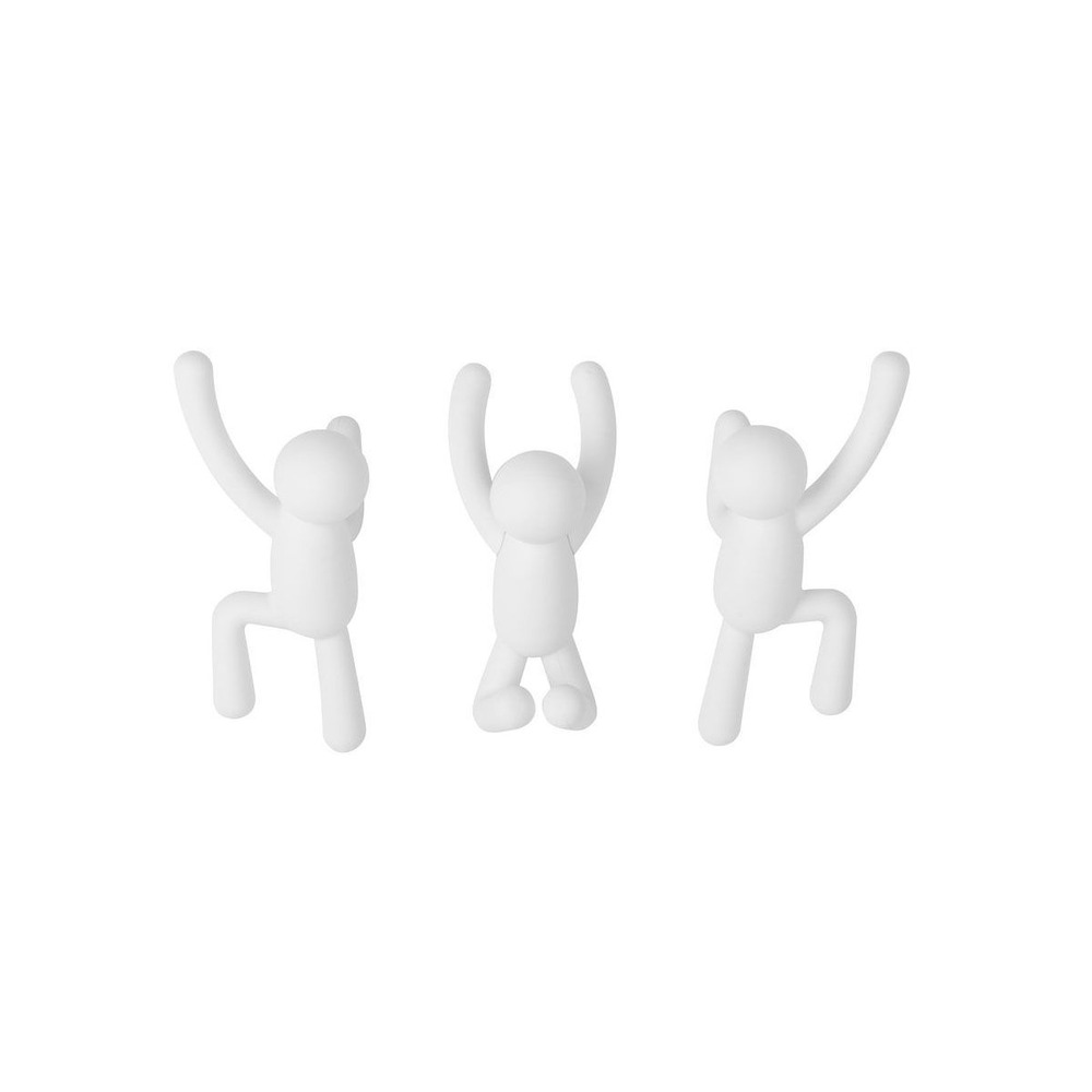 Patère bonhomme buddy (lot de 3) blanc
