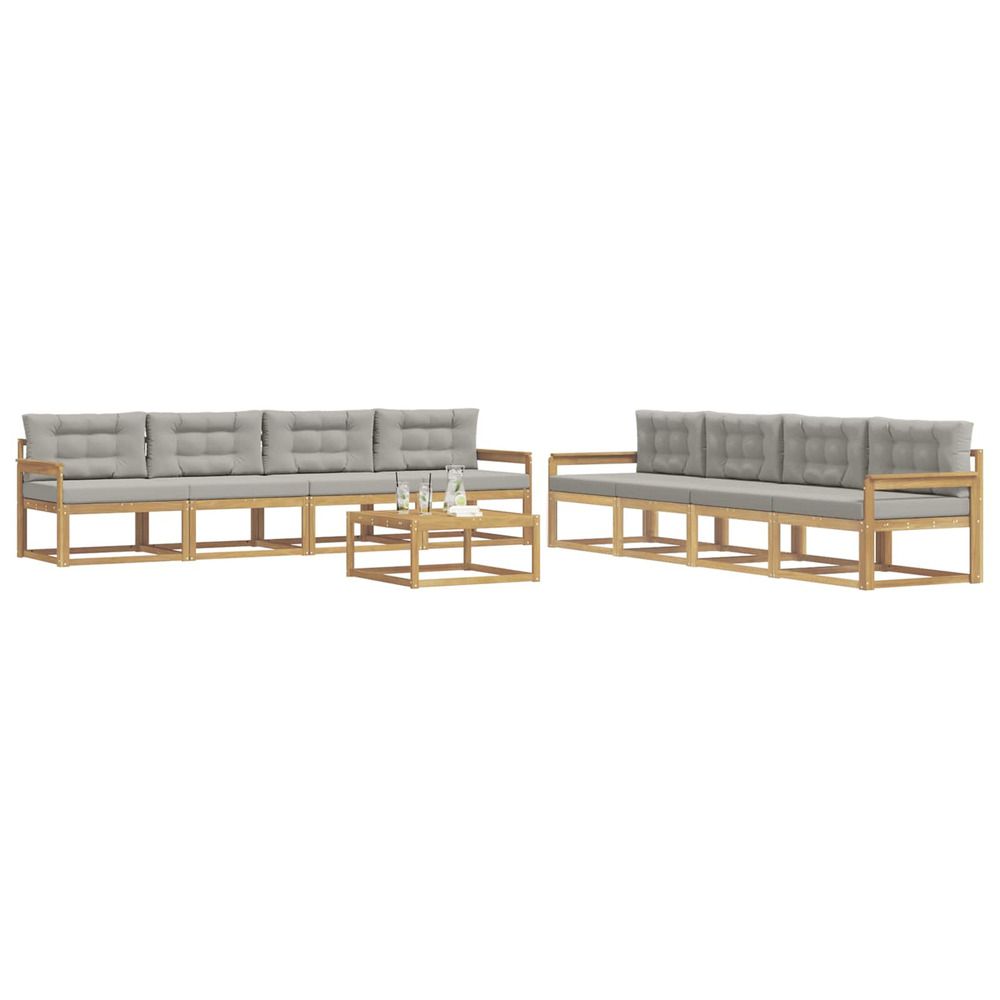 Ensemble de canapés d'extérieur 9 pc blanc et gris clair