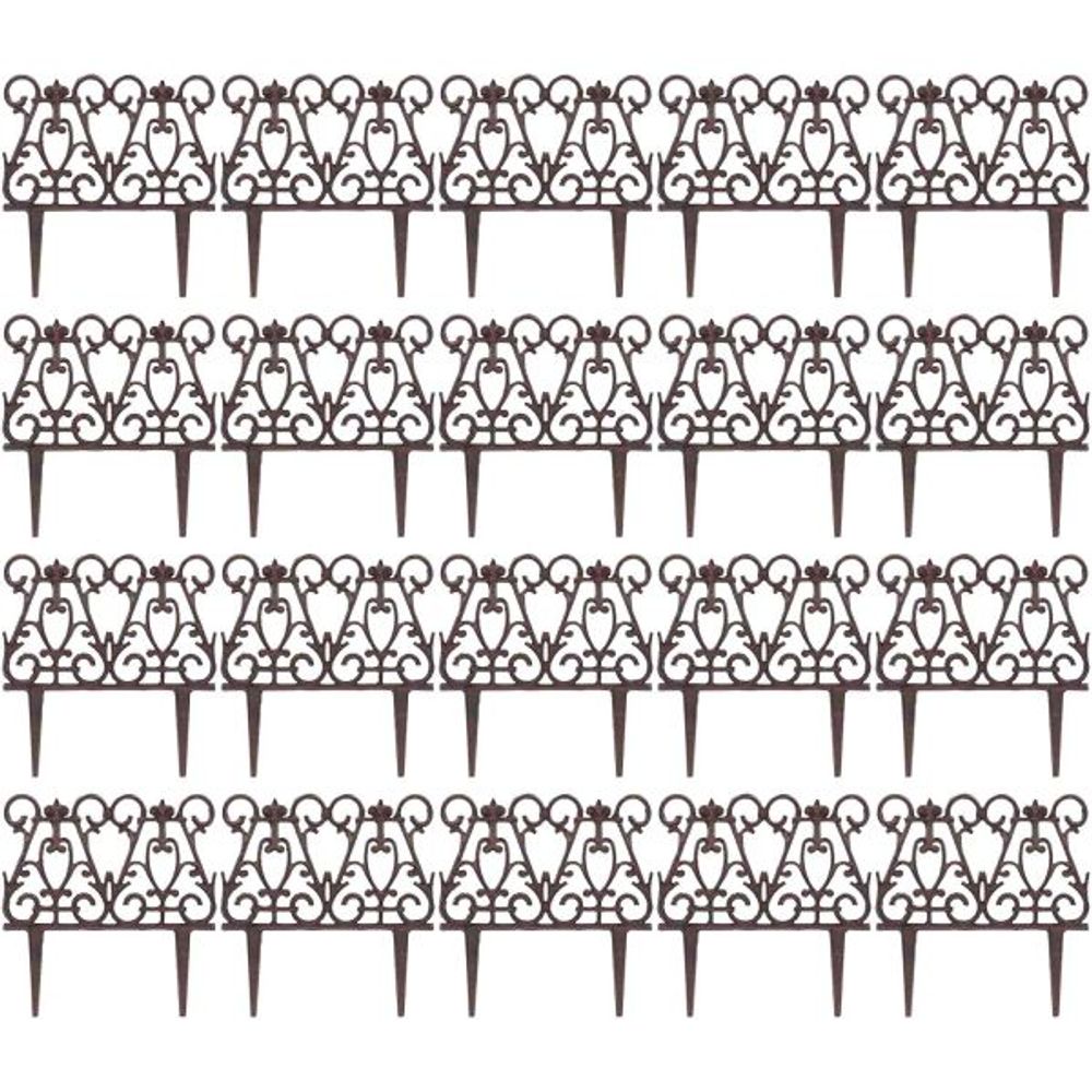 Bordure de jardin en fonte victorienne lot de 20