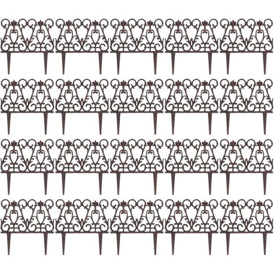 Bordure de jardin en fonte victorienne lot de 20